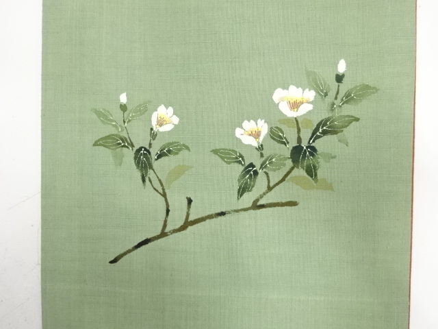  未使用品　綿紬　枝桜模様　袋帯